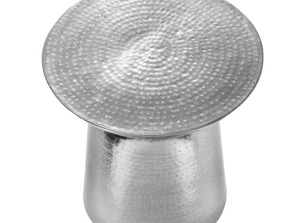 Drum Accent Side Table, Hammered Texture