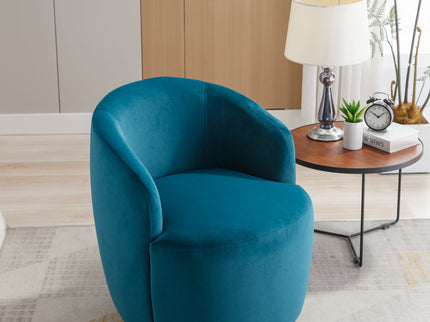 Swivel Accent Armchair Barrel Chair With Powder Coating Metal Ring