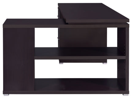 Tona - L-Shape Computer Desk With 3 Drawers And 5 Shelves