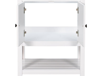 Bathroom Vanity Base Only, Soild Wood Frame, Bathroom Storage Cabinet With Doors And Open Shelf