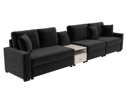 Modular Sofa Couch With Storage Armrest And Center Console