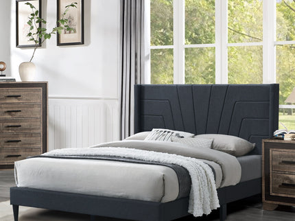 Eastern King Size Bed, Upholstered Platform Bedframe - Charcoal