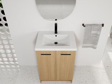 Floating Bathroom Vanity With Sink, Wall Mounted Double Door Storage