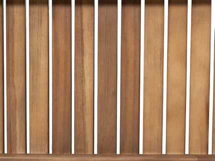Outdoor Dining Table With Slatted Top, Ideal For Patio