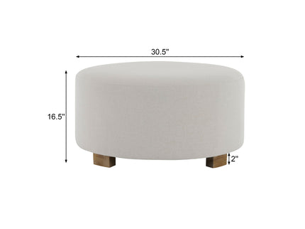 Round Ottoman, Minimalist Footstool - White