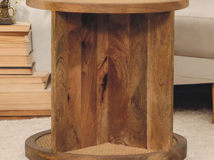 Close Knit Corner End Table - Oak