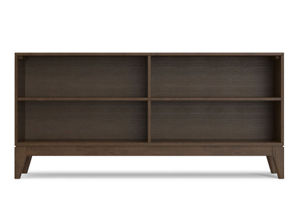 Harper - 4 Shelf Low Bookcase - Walnut Brown