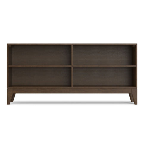 Harper - 4 Shelf Low Bookcase - Walnut Brown