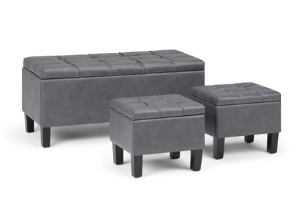 Dover - 3 Piece Storage Ottoman Contemporary Design