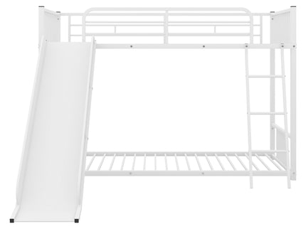 Metal Bunk Bed With Slide, Durable Steel Frame