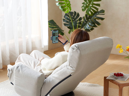 Adjustable Swivel Lounge Chair With 360 Degree Rotating Seat And Headrest Support