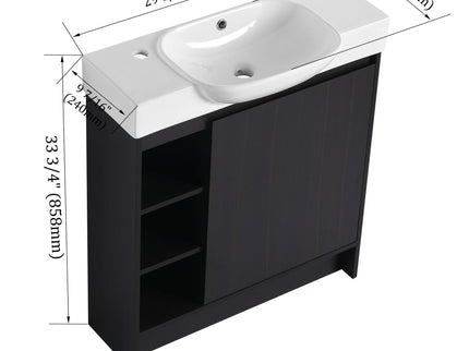 Freestanding Bathroom Vanity With Sink, Soft Close Door