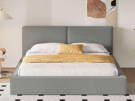 Upholstered Platform Bed, Grounded Bed With Solid Frame