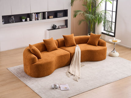 4 Seater Sofa With Fabric, 30D, 60 Hardness Full Sponge, 4 Pillow For Living Room, Home Furniture Sleeper Sectional Sofa For Apartment