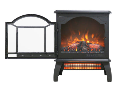 3D Flame Electric Infrared Quartz Fireplace Stove With Remote Control