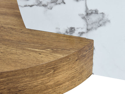 Contemporary Artistic Double Layer Coffee Table, Tempered Glass Top