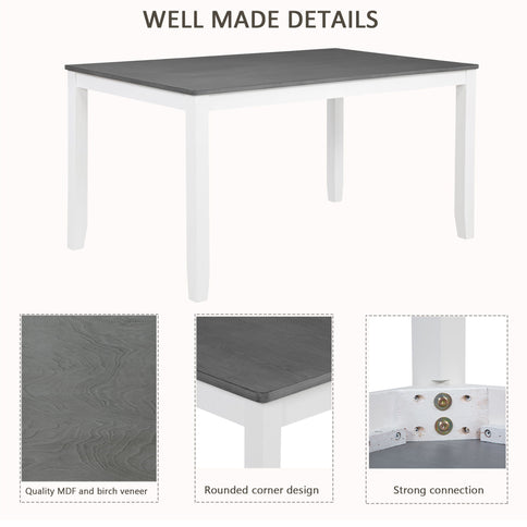 Kitchen Dining Set, Rectangular Dining Table & Upholstered Chairs