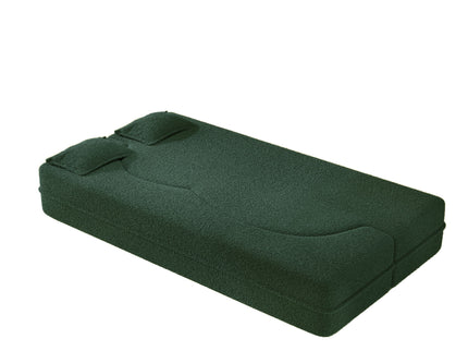 Modern Floor Sleeper Sofa Bed With 2 Pillows, Convertible Twin Size Folding Mattress For Living Room