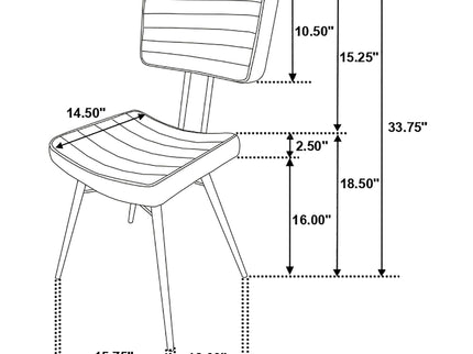 Tufted Side Chairs Upholstery And Tapered Legs (Set of 2) - Camel