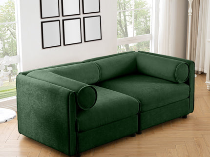 Stylish Sofa With Storage Seat And Cylindrical Backrest