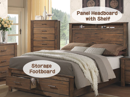 Merrilee - Eastern King Bed With Storage - Oak