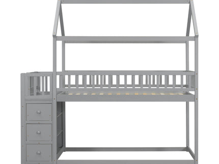 Bunk Bed With Shelves And Drawers, Storage Focused Design