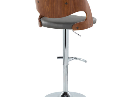 Pino - Mid Century Modern Adjustable Barstool & Swivel With Rounded T Footrest (Set of 2)