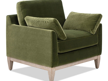Pasadena - Wide Modern Farmhouse Accent Arm Chair - Olive Green