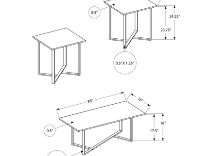 Contemporary 3 Piece Table Set