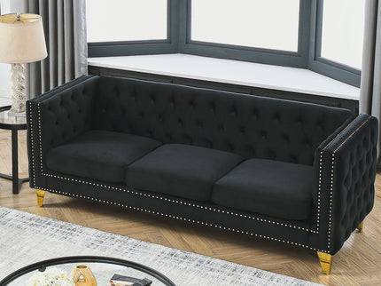 Modern Sofa With Button Tufting, Upholstered Couch For Living Room
