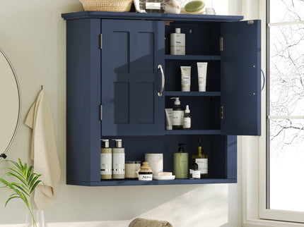 Multi Functional Wall Mounted Cabinet With Adjustable Shelves For Bathroom