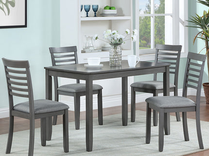 5 Pieces Modern Dining Set, Rectangular Wooden Dining Table With 4 Upholstered Chairs