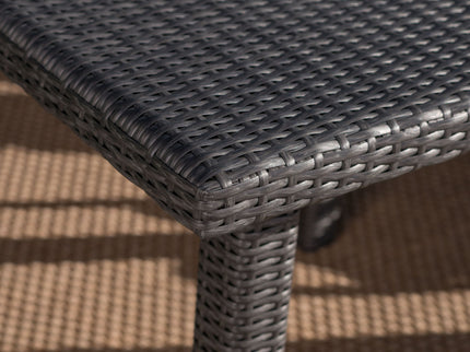 Outdoor Square Rattan Wicker Dining Table - Gray