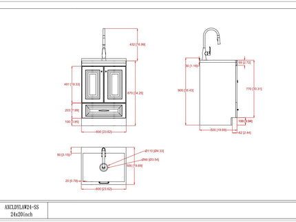 Lawrence - Laundry Cabinet With Faucet And Stainless Steel Sink
