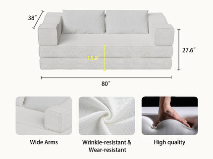 3 Seat Folding Floor Couch & King Size Bed Mattress