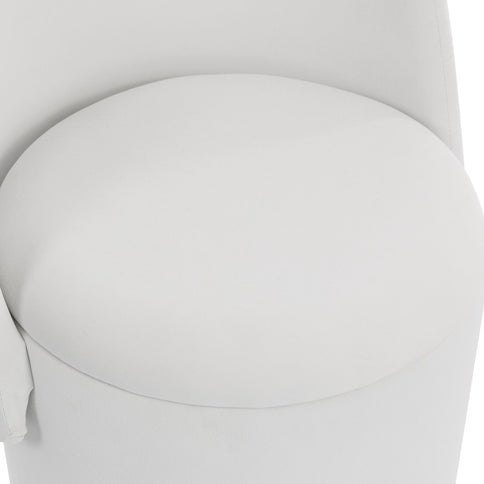 Barrel Chair With Built In Storage, 360° Swivel - Beige