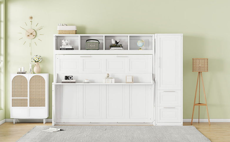 Space Saving Murphy Wall Bed With Closet And Drawers