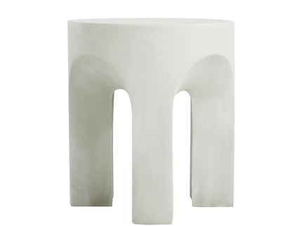 Outdoor Round Top Side Table / End Table, Living Room Accent Table - Antique White