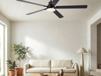 Ceiling Fan With Lights And Remot With Quiet DC Motor, 6 Speeds, Reversible Blades - Black