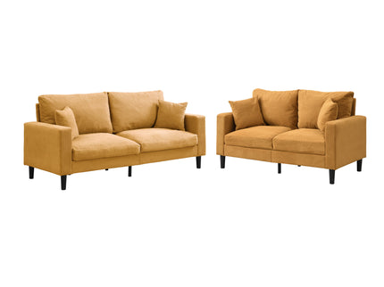 Modern Upholstered 2 Piece Sofa Set With 3 Seater And 2 Seater