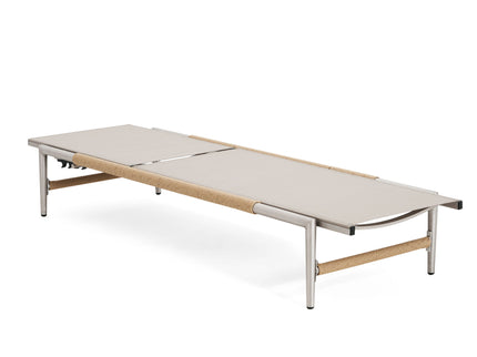 Hargrove - Outdoor Patio Aluminun Chaise Lounge, Outdoor Mesh Seat - Natural / Silver
