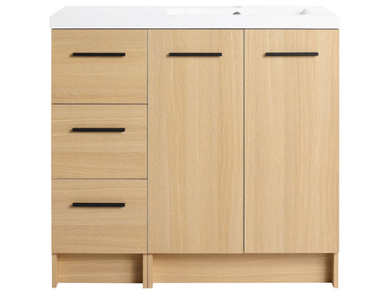 Wall Mounted Floating Bathroom Vanity With Sink, Door & Drawers Modular Cabinet