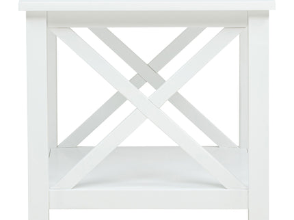 Slater - End Table With X Frame Trim - White