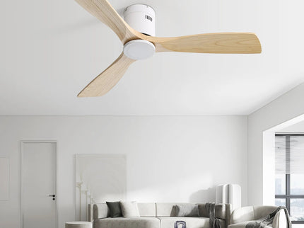 Low Profile Ceiling Fan DC, 3 Blade, Noiseless Reversible Motor, Remote Control