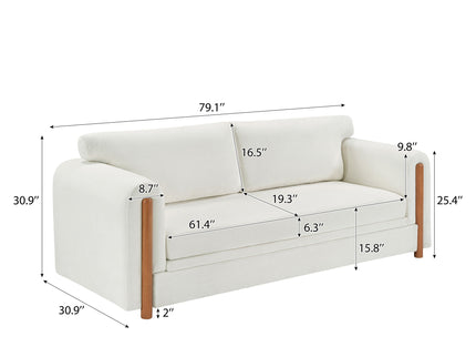 Modern 3 Seater Upholstered Couch Sofa For Living Room