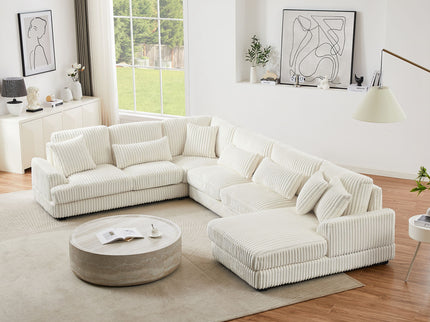 Oversized Sectional Sofa U - Shaped Sofa Couch Modern Sofa Upholstered In Soft With A Chaise Lounge For Living Room