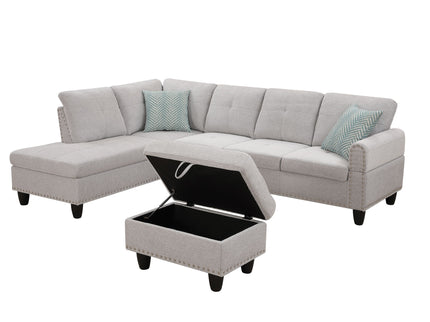 Alger - Left Hand Facing Sofa & Chaise With Ottoman
