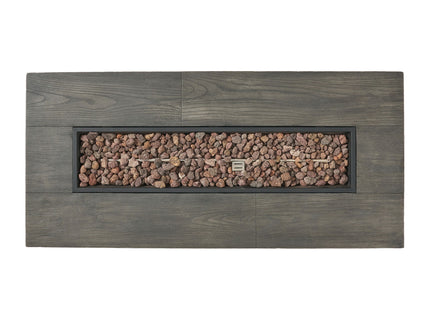 Transitional Rectangular Outdoor Propane Fire Pit With 50, 000 Btu