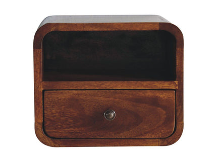 Curved Upper Slot Floating Nightstand