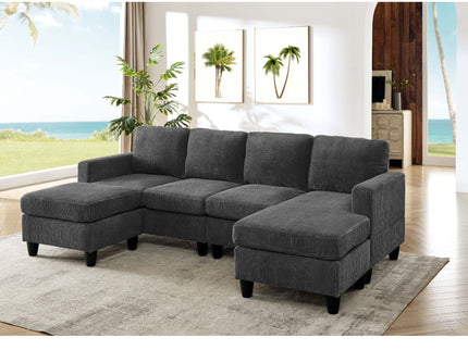 Modular Sectional With 2 Ottomans